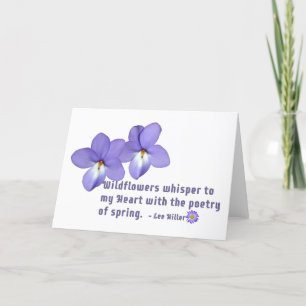 Vogel's Foot Violets Wildflower Quote Bedankkaart
