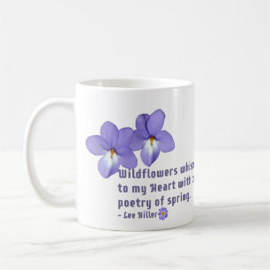 Vogel's Foot Violets Wildflower Quote Koffiemok
