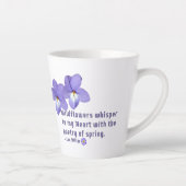 Vogel's Foot Violets Wildflower Quote Latte Mok (Rechts)