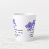 Vogel's Foot Violets Wildflower Quote Latte Mok (Voorkant)