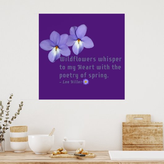 Vogel's Foot Violets Wildflower Quote Poster (Keuken)