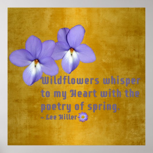 Vogel's Foot Violets Wildflower Quote Poster (Voorkant)
