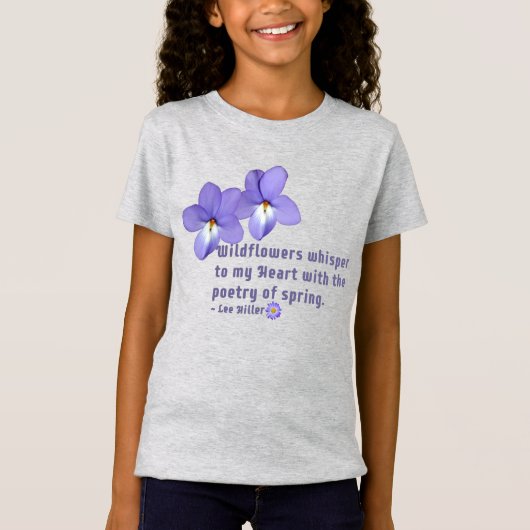 Vogel's Foot Violets Wildflower Quote T-shirt (Voorkant)