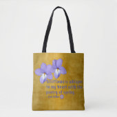 Vogel's Foot Violets Wildflower Quote Tote Bag (Voorkant)