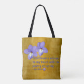 Vogel's Foot Violets Wildflower Quote Tote Bag (Achterkant)