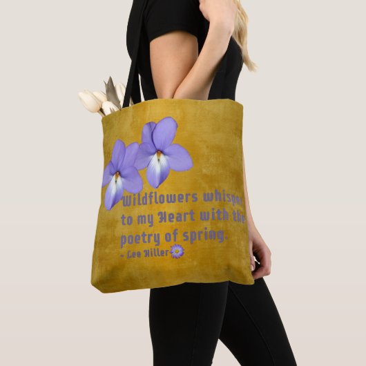 Vogel's Foot Violets Wildflower Quote Tote Bag (Dichtbij)