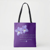 Vogel's Foot Violets Wildflower Quote Tote Bag (Voorkant)