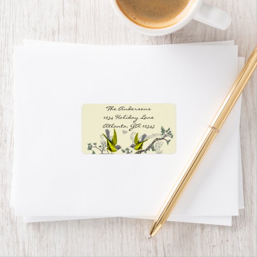 Vogels Geel & Grijs Labels Gevoeld RSVP (Insitu)