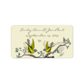 Vogels Geel & Grijs RSVP Adres Etiket (Voorkant)