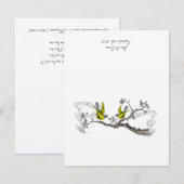  Vogels Gele & Grijze Tafelplaatskaarten Kaart (Voorkant / Achterkant)