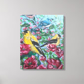 Vogels Gele vink Canvas Afdruk (Voorkant)