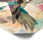 Vogels Gemengde Media Collage Ephemera Decoupage Poster (Hoek)