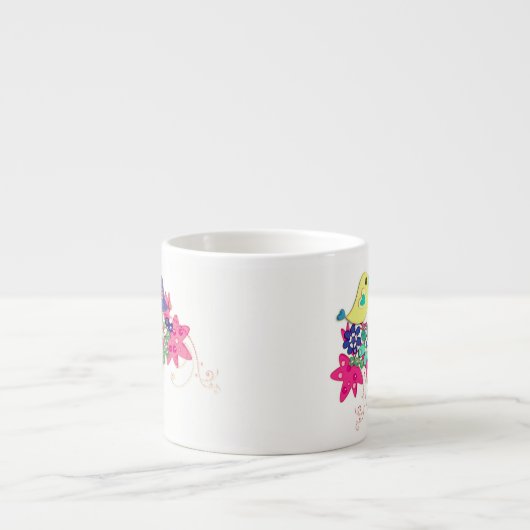 Vogels, glas espresso kop (Voorkant)