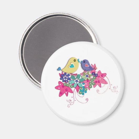 Vogels, glas magneet (Voorkant / Achterkant)