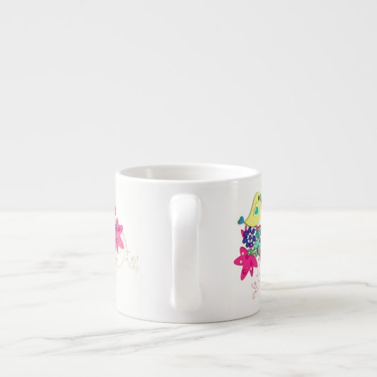 Vogels, glazen espressobeker espresso kop (Achterkant)