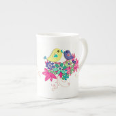 Vogels, glazen espressobeker porselein kop (Voorkant rechts)