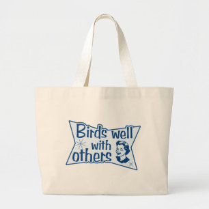 vogels goed met anderen grote tote bag