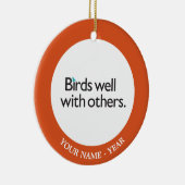 Vogels goed met anderen keramisch ornament (Rechts)