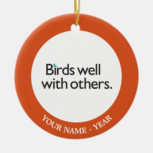 Vogels goed met anderen keramisch ornament (Voorkant)