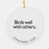 Vogels goed met anderen keramisch ornament (Achterkant)