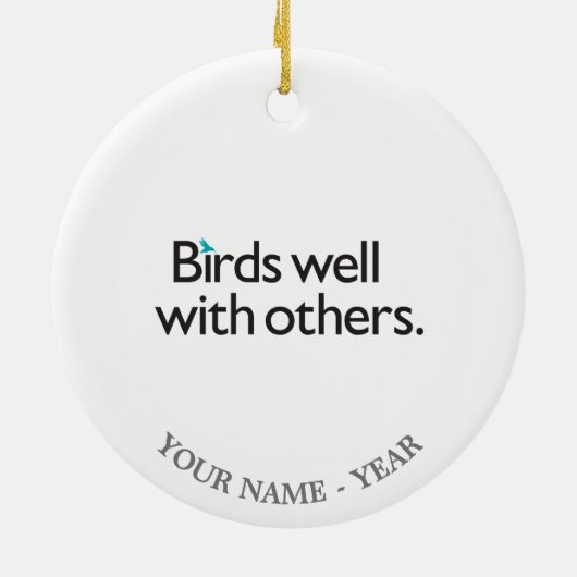 Vogels goed met anderen keramisch ornament (Achterkant)