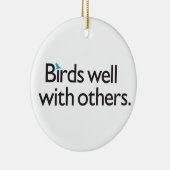 Vogels goed met anderen keramisch ornament (Rechts)