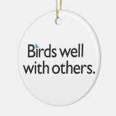 Vogels goed met anderen keramisch ornament (Links)