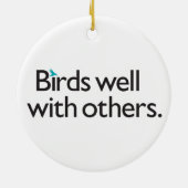 Vogels goed met anderen keramisch ornament (Achterkant)