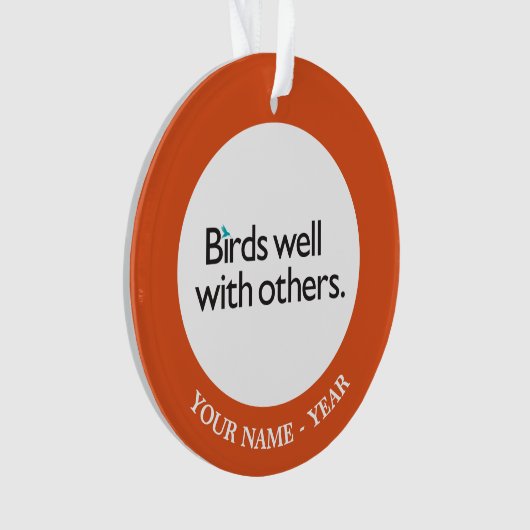 Vogels goed met anderen ornament (voorkant)
