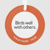 Vogels goed met anderen ornament (achterkant)