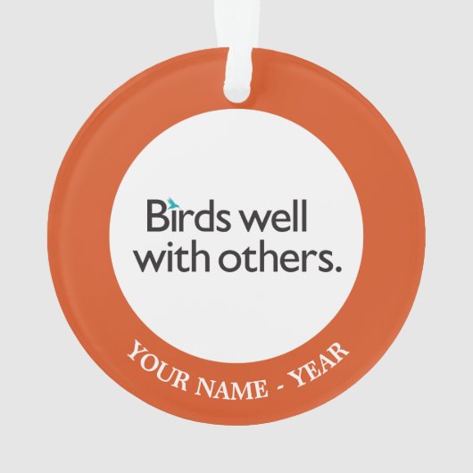 Vogels goed met anderen ornament (achterkant)