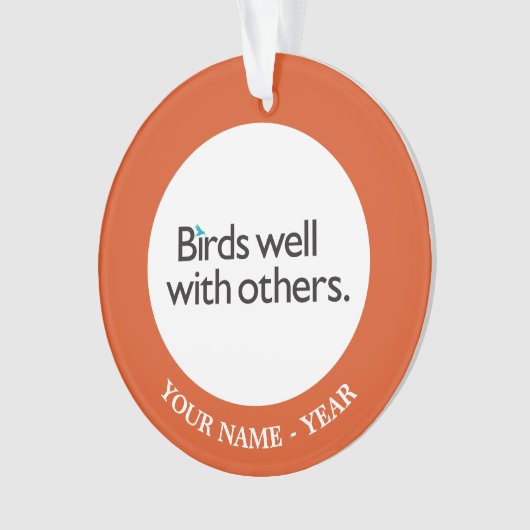 Vogels goed met anderen ornament (voorkant)
