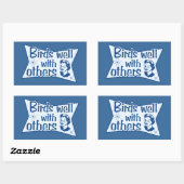 Vogels goed met anderen rechthoekige sticker (Vel)