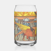 Vogels, Gouden fazanten & Irise Art Nouveau Blikvorm Glas (Voorkant)