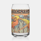 Vogels, Gouden fazanten & Irise Art Nouveau Blikvorm Glas (Achterkant)