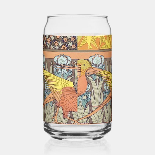 Vogels, Gouden fazanten & Irise Art Nouveau Blikvorm Glas (Rechts)