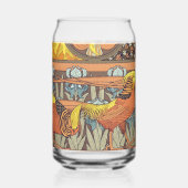 Vogels, Gouden fazanten & Irise Art Nouveau Blikvorm Glas (Links)