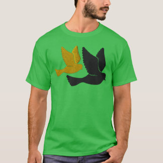 Vogels grappig geborduurd t-shirt