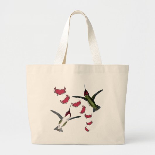 Vogels grazen met vleugels grote tote bag (Voorkant)