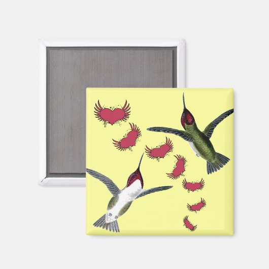 Vogels grazen met vleugels magneet (Voorkant / Achterkant)