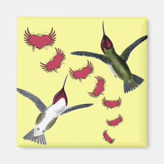 Vogels grazen met vleugels magneet (Voorkant)