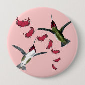Vogels grazen met vleugels ronde button 4,0 cm (Voorkant)
