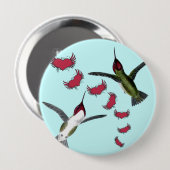 Vogels grazen met vleugels ronde button 4,0 cm (Voorkant /achterkant)