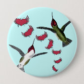 Vogels grazen met vleugels ronde button 4,0 cm (Voorkant)