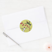 Vogels grazen met vleugels ronde sticker (Envelop)