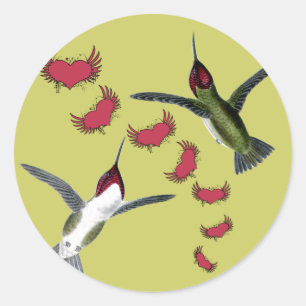 Vogels grazen met vleugels ronde sticker