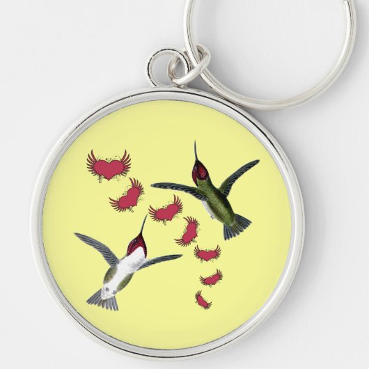 Vogels grazen met vleugels sleutelhanger (Voorkant)