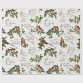 vogels, heilige en kerstgraten cadeaupapier (Vlak)