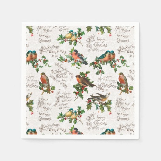  vogels, heilige en kerstgraten servet (Voorkant)