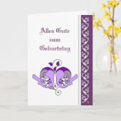 Vogels het Duits van de Harten van de verjaardag Kaart (Gele Bloem)